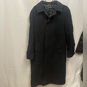 Black Cashmere and Wool Blend Italian Peacoat